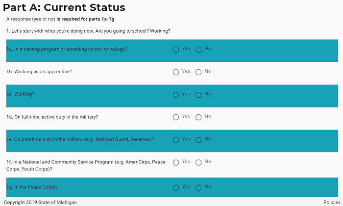 Image of Part A Current Status Questions