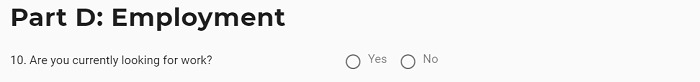 Image of Section D Question on Looking for Work